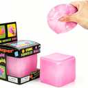 Ice Cube Squishies Stress Balls,Ice Cube Squishy,Squeezable relieves Stress, Suitable for Teenagers and Adults, Party Favor. (Pink)
