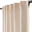 Bedding Craft Natural Taupe Linen Tab Top Curtains  Set of 2, 50x84 Long, Natural Flax Linen Drapes, Window Curtains