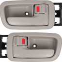 Interior Door Handles with Bezel Fit for Toyota Tundra 2000 2001 2002 2003 2004 2005 2006 Replacement for 692050C010E1 692060C010E1 81257 Left Driver Right Passenger Door Handle (Grey) (Gray)