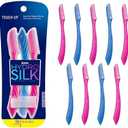 Schick Hydro Silk Touch-Up Dermaplaning Tool with Precision Eyebrow Cover, 9ct | Dermaplane Razor, Face Razors for Women, Peach Fuzz Remover | Beauty Stocking Stuffer