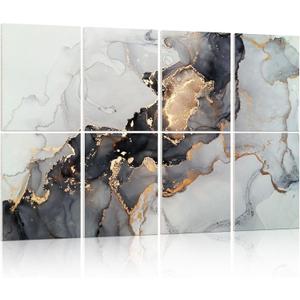 Art Acoustic Panels Sound Absorbing: Soundproof Wall Panels Noise Cancelling Padding, Acoustical Treatment for Home Office Studio 8 Pack 12x16" (Abstract)