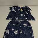 Ekouaer Pajama Set for Women 2 Piece Capri Pants Short Sleeve Top Sleepwear Soft Pjs Loungewear with Pockets  L