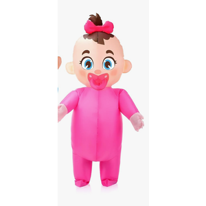 Ramede 1 Pcs Giant Inflatable Baby Costume 96 Inch Girl Blow Costume Outfit for Reveal Party Halloween Christmas Cosplay Supplies