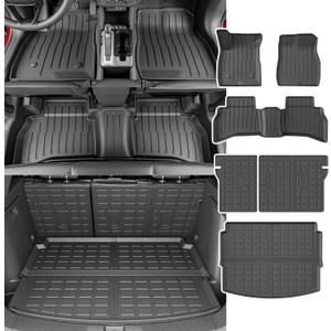 powoq AWD Floor Mat Compatible with 2021-2025 Chevy Trailblazer Trunk Mat Cargo Mat TPE Backrest Liner Replacement for 21-25 Chevy Trailblazer AWD Accessories (AWD Floor Mat+Trunk Mat+Backrest Mat)