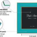 VIOLABBEY 4x4 Picture Frames Set of 4, Colorful Photo Frame of Modern Style, High Definition Tempered Real Glass, Wall Mounted or Tabletop Display (Blue+light blue+orange+apricot)