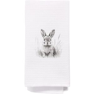 Vintage Easter Bunny Kitchen Towels, Country Farmhouse Kitchen Decor, Antique Rabbit Dish Tea Towels for Kitchen Decor, Farmhouse Kitchen Decorative Hand Towels, 16x24 Inch