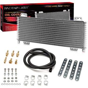 PACEWALKER Transmission Oil Cooler 40,000 GVW Low Pressure Drop LPD47391 47391 with Mounting Hardware (Silver)