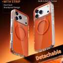 Magnetic for iPhone 17 Pro Case 360 Spin Stand Orange | Compatible with MagSafe, Military-Grade Protection,Non-Yellowing, Clear Scratch-Resistant Back Cover for 17 Pro 6.3