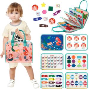 Liberry Montessori Busy Board Boys Girls, Sensory Toys for Toddlers 1 2 3 Years Old Birthday Gift, Preschool STEM Educational Learning Activities, Baby Travel Book Toy