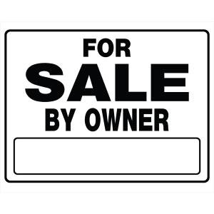 For Sale By Owner Sign, Black & White Plastic, 20 x 24-In.