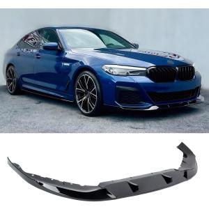 Front Lip Splitter Compatible with BMW 5 Series G30 LCI M Sport 20212023, Gloss Black, Fits for 530i 530e 540i M550i & xDrive Models WheelX