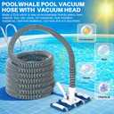 3 Pcs Pool Cleaning Kit 14" Vacuum Head with Flexible Wheels, 1-1/2 x 18ft Hoses and Skim Vacuum Plate Pool Maintenance Cleaning Accessory Tool for Fast, Easy Debris Removal Rectangle Vacuum