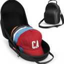 Livelab Hat Case, Hard Hat Case for Baseball Caps, Hat Storage with Carrying Handle & Shoulder Strap, Hat Organizer Protects Up to 6 Hats, Perfect for Travel & Home Storage - Black
