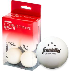 Franklin Sports Ping Pong Balls - 3 Star Official Size + Weight White 40mm Table Tennis Balls - Three Star Professional Quality - Durable High Performance - White - 6 Pack