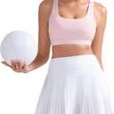 RUNNING GIRL Sports Bras for Women, Medium-High Impact Running Strappy Sports Bra with Removable Pads (Pink, M)