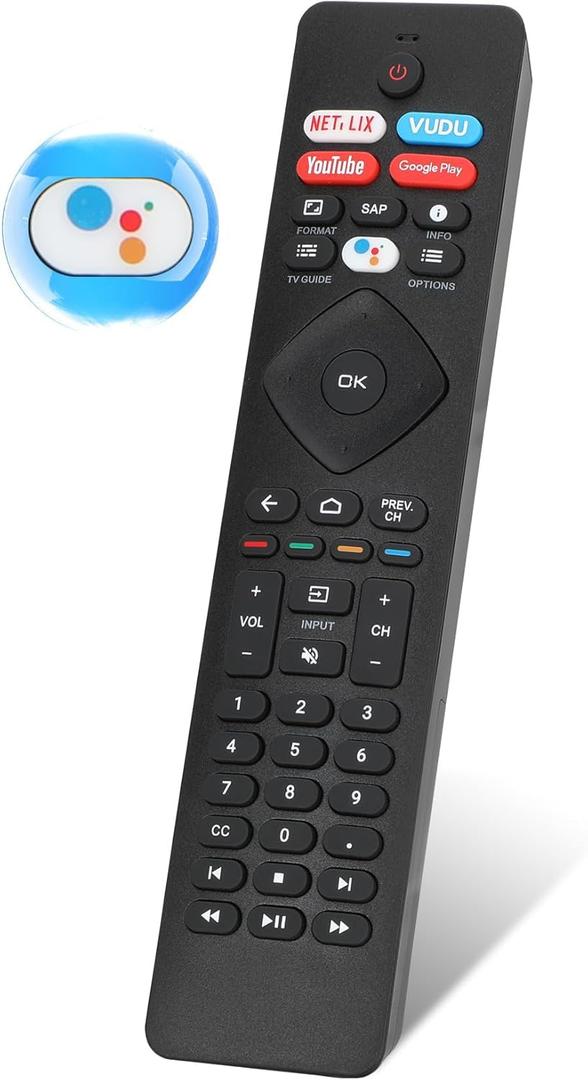 Voice Remote Control for phillips Voice TV Replacement. Universal Remote Control for Philip 4K UltraHD Smart Android TV with Google Assistant. for Philips 43" 50" 55" 65" 75" Class 5704 5504 5604 5806
