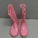 EUXTERPA Girls Waterproof Rain Boots Kids Toddler Solid Color Boots with Easy On Handles, Pink, Little Kid Size 30