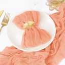 DeZerlor 50 Pack Peach Cheesecloth Napkins Spring Cloth Napkins Set of 50 Dinner Napkins Bulk 21x21 Inches for Wedding Bridal Shower Baby Shower Parties