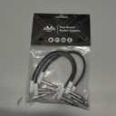 Flat Low Profile Guitar Patch Cable 8 inch for Effects Pedals, S-Shape, 1/4 inch Right-Angle, White, 3-Pack