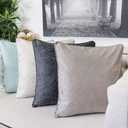 Homey Cozy Velvet Decorative Pillow, 20"x20", Ecru