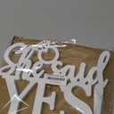 Engagement Party Decorations She Said Yes Wooden Sign Letter Cutouts Table Centerpieces Engagement White Photo Booth Props for Bachelorette Wedding Bridal Shower Party(13x10.2inch)