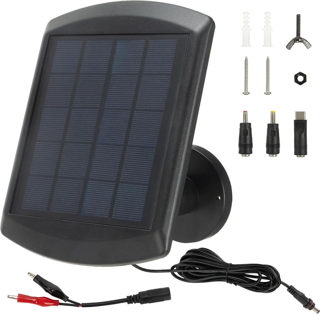 6V Solar Panel for Deer Feeder, Efficient Solar Panel for Blink Camera Outdoor Waterproof Small Solar Battery Charger Maintainer Includes Secure Wall Mount