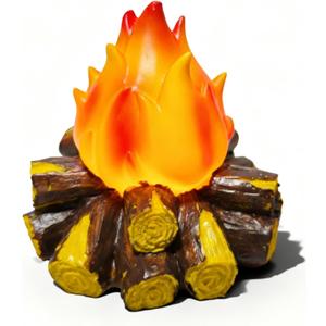 3D Artificial Campfire Night Light, Realistic LED Flame Firewood Lamp, Flameless Battery Operated Fire Pit for Indoor Home Decor, Camping, Party, Halloween and Christmas Gift
