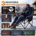 Heated Oversized Camping Chair, Heavy Duty Padded, Thick Headrest, Blue, Single