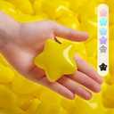 TRENDPLAY Star Balls for Ball Pit -100pcs 2.4 in 3.15 in Plastic Non-Toxic Play Toys Tent Pool Playhouse Playpen Party Decoration (Yellow)