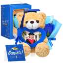 Seenelling 9 Inches 2026 Graduation Bear Set Personalized Graduation Gifts Box with Heart Picture Photo Frame Graduates Grad Keepsake for Commemorative Congratulations Animal Her Him(Blue)