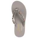 Skechers Meditation Daisy Crush Womens 9 Grey Sandal Thong Comfort NEW