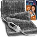 GENIANI XL Electric Heating Pad for Back Pain & Cramps Relief, Electric Throw, Auto Shut Off, Machine Washable, Moist Heat Pad for Neck & Shoulder - Valentines Day Gifts for Her (1224", Tabby Gray)