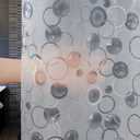 AooHome Plastic Small Shower Curtain Liner - EVA 3D Circle Pattern Design Bathroom Shower Curtain with Hooks, Bottom Magnets, 10G Heavy Duty, Water Repellent, Semi Transparent, 48x72 Inch