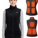 Topdot Fleece Women's Heated Vest with Battery Pack 16000mAh 7.4V, Heated Vest for Women with10-Heated Zones for Outdoor Work (Large, Black)