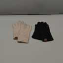 REACH STAR 2 Pairs Winter gloves for women Touch screen Elastic Thermal knit Lining Warm Gloves for Cold weather (Black+Khaki)