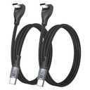 USB C Cable Right Angle - [2Pack 3.3FT] 60W Fast Charging USB C Cable Braided USB Type C Data Cable, 90 Degree C Port Charger Cord for iPhone 17/16/15 Pro Max, Tesla Model Y, MacBook, iPad, Samsung