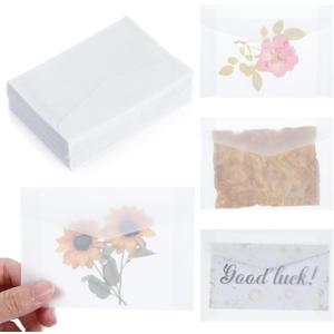 60Pcs Glassine Envelopes 3.9x2.8 Inch Translucent Envelope Self Sealing Small Envelope for Seeds Stamp Coin Collecting Lottery Ticket Card