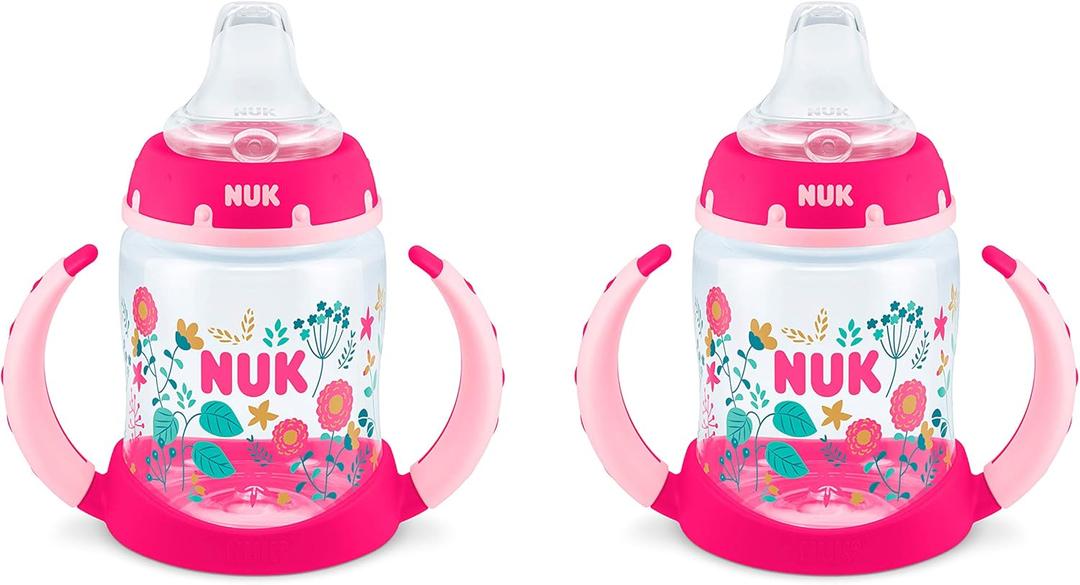 NUK Learner Cup, 5oz, 2-Pack, Flowers  BPA Free, Spill Proof Sippy Cup