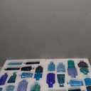 Yaomiao 30 Pcs Vases Bulk Colored Flower Glass Vases Bud Vintage Colored Glass Bottles Colorful Rustic Embossed for Home Wedding Table Decorations Gifts(Blue Series)