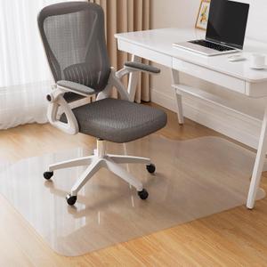 Delamu Office Chair Mat for Hardwood Floor, 36"48" Clear Under Desk Chair Mats Extended Lip, Office Home PVC Floor Protector(Only for Hard Floor), 36" X 48" With Lip