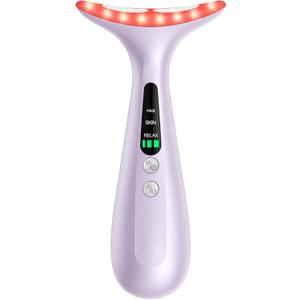 Facial and Neck Massager for Face, Neck - Skin Lifting & Firming - Wrinkle & Dark Circle Reducer - at Home Skin Care Face Sculpting Tool and Neck Massager-Pastel Purple