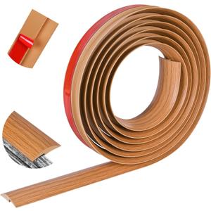 10Ft Floor Transition Strip Self Adhesive Carpet to Tile Floor Edging Trim PVC Threshold Strips, Peel and Stick Joining Trim Suitable for Threshold Height Less Than 5mm (Light Brown Coffee)