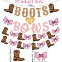 Boots or Bows Gender Reveal Decorations, Boots and Bows Gender Reveal Party Supplies for Brown Pink Western Cowboy or Cowgirl Pink and Brown Banner Garland for Baby Shower Boy or Girl
