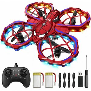 Spider Mini Drone for Kids, RC drone with LED Lights, Indoor & Outdoor Flying Toy for 8-12 Years Old Boys, 3 Speeds Mode, 360 Flips, Auto Hovering, Headless Mode, Easter Birthday Gifts for kids
