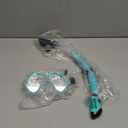 PIYAZI Snorkeling Gear for Adults Kids, Dry Snorkeling Set, Panoramic Anti-Leak and Anti-Fog Tempered Glass Lens, Adjustable Strap Snorkel Set with Mesh Bag Ear Plug for Snorkeling Scuba Diving Travel (Kids(3-14 Ages), Turquoise Blue+Transparent)