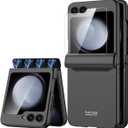 Miimall for Samsung Galaxy Z Flip 5 Case with Hinge Protection,[Built-in Screen Protector] Full Body Cover Hard PC Ultra-Thin Protector Cases for Galaxy Z Flip 5 (Black)