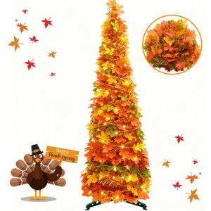 5.2FT Fall Tree Fall Decor, Thanksgiving Maples Tree for Fall Porch Decor, Thanksgiving Decorations for Home