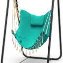 G TALECO GEAR Hammock Chair with Stand,Heavy-Duty and Rustproof Hanging Chair with Stand,Hammock Swing Chair Stand,for Indoor Outdoor Patio Yard Garden Porch (Aqua)