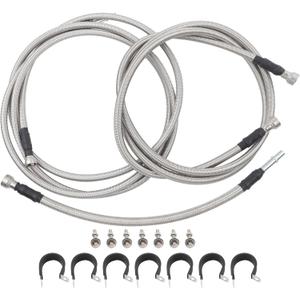 MUCO Stainless Fuel Line kit 819-845 Flexible Braided Lines Stainless Steel for Chevy Silverado GMC Sierra 2500 3500 HD 6.6L V8 2001 2002 2003 2004 2005 2006 2007 2008 2009 2010 Extended Cab Diesel