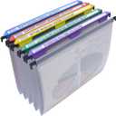 Ultimate Office MagniFile Hanging File Folders V- Bottom Letter Size with 11 inch Magnified Indexes That Double The Size of Your File Titles to Find Files Fast. (Set of 5 Frost)
